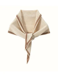 Bufanda triangular de Cachemira para mujer, chal pequeño, calentador de cuello, apliques de rayas, Pashmina de capó multiusos, accesorios de punto suave, Primavera