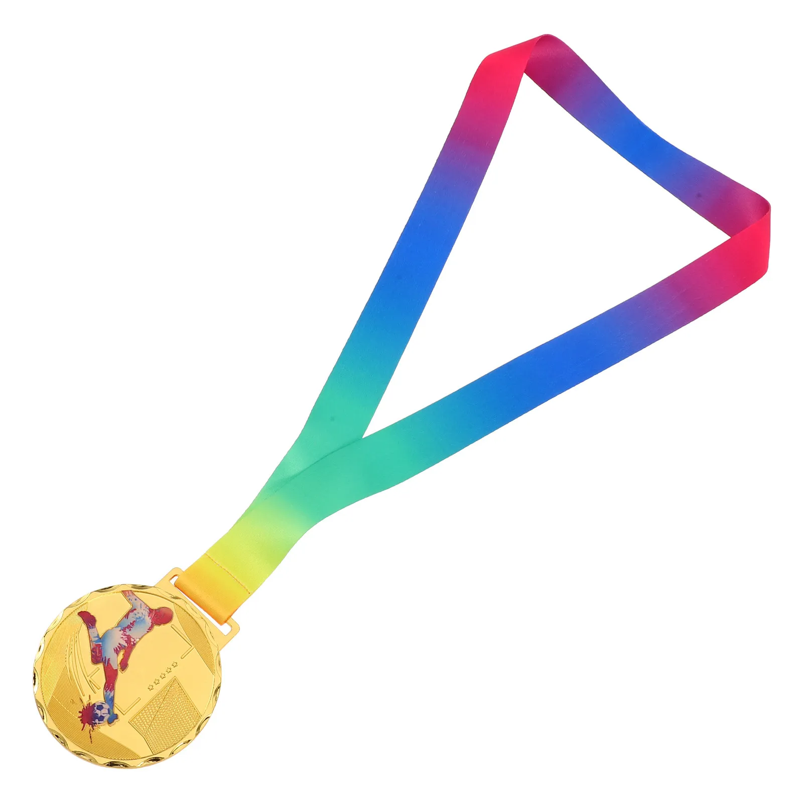 Soccer Award Medals Metal Gold Finish Smooth Edges Comfortable Ribbon for Kids Youth Sports Tournaments Participation Awards