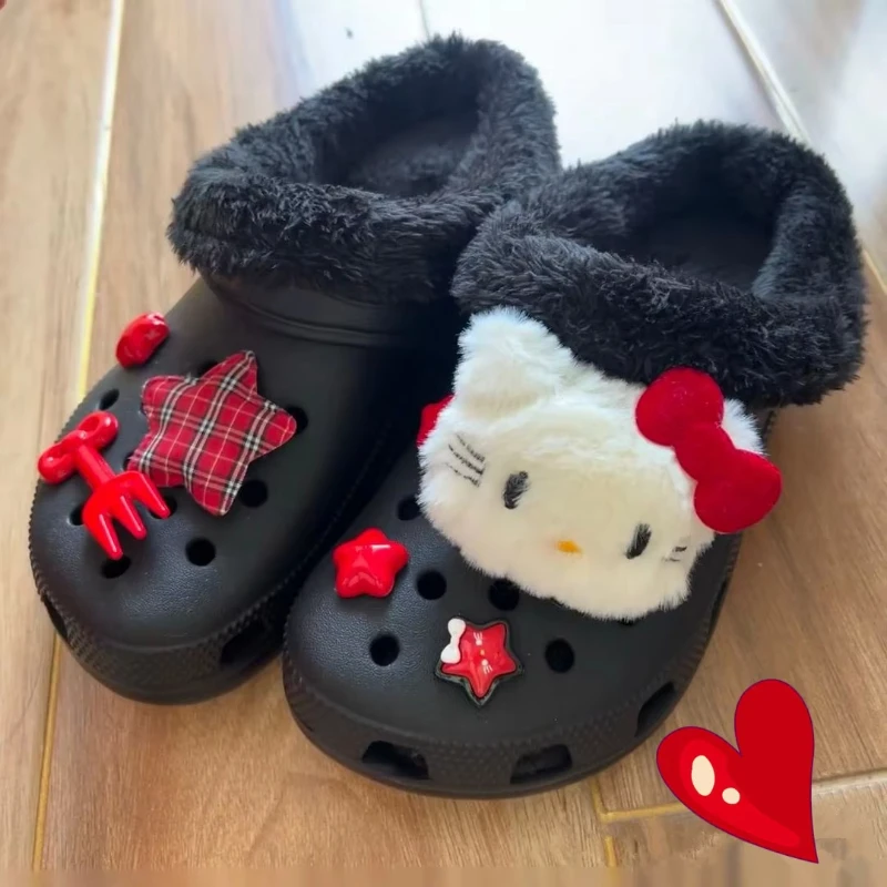 MINISO – ensemble de breloques de chaussures série Hello Kitty, pour sabots, décoration de sandales, accessoires de bricolage, dessin animé mignon, Style doux, cadeaux de vacances