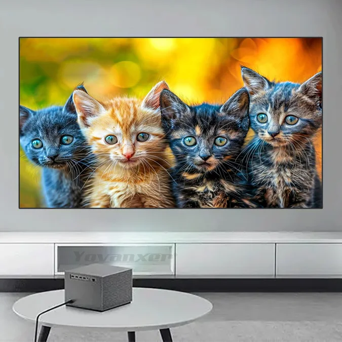 New Launch 150 inch Black Diamond ALR Projection Screen Fixed Frame 1CM Ultra Narrow Bezel for Normal Throw Projector 4K 3D