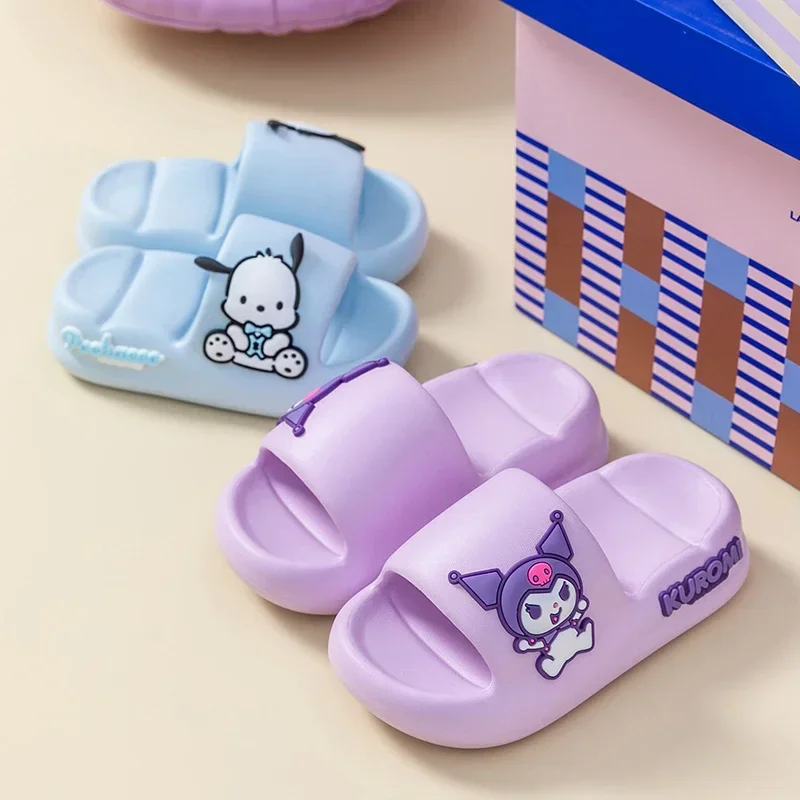 Sanrio Hello Kitty klapki na lato Kawaii Kuromi moja melodia Cinnamoroll Anime Outdoor łazienka plaża antypoślizgowe sandały dla dziewczynek