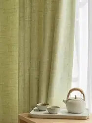 Green gauze curtains that are translucent and not transparent to people, light luxury, simple gauze curtains, and window screens