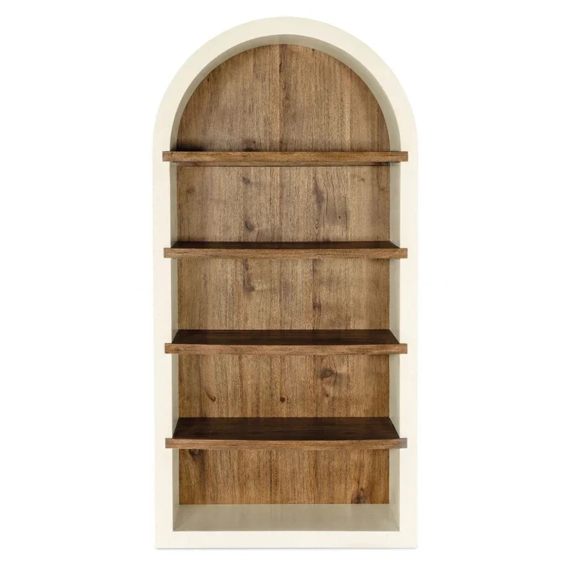 American retro solid wood book shelf, floor-to-ceiling bookcase, living room storage display, household multi-layer