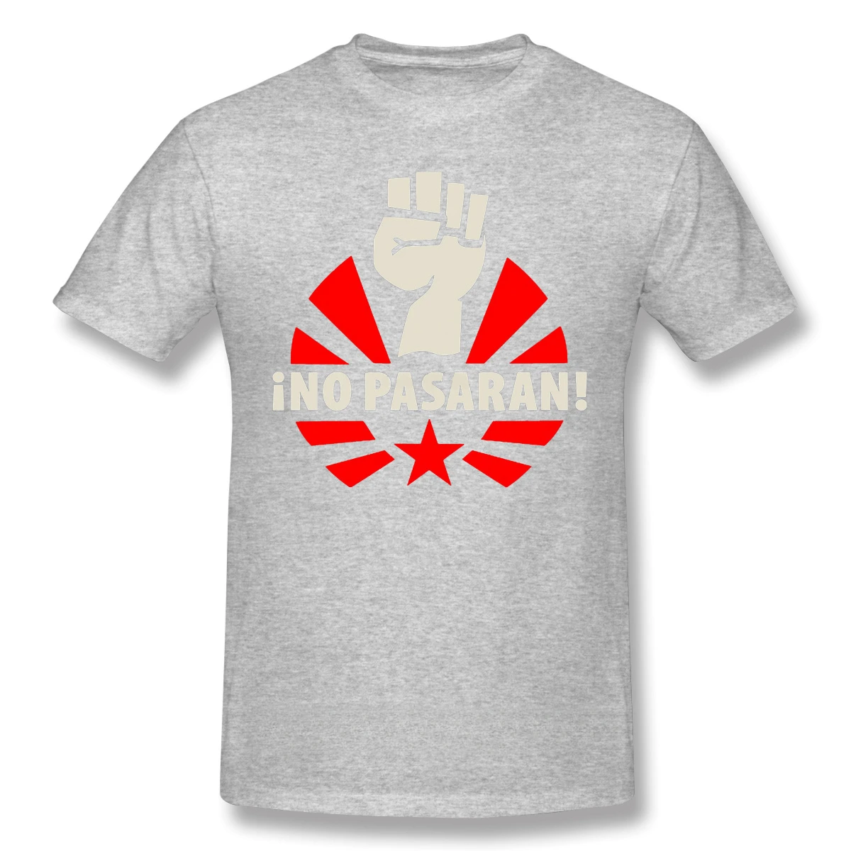 Man TShirt No Pasaran Fist & Star Anime Clothes Shirt Design Communism Marxism Socialism CCCP Soviet Union Cotton Men T-Shirt