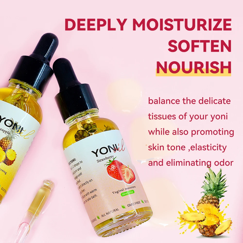 Strawberry Natural Yoni Essential Oil Feminine Hygiene Moisturise Vagina Rejuvenation Tightening Detox For Lady Remove Odor