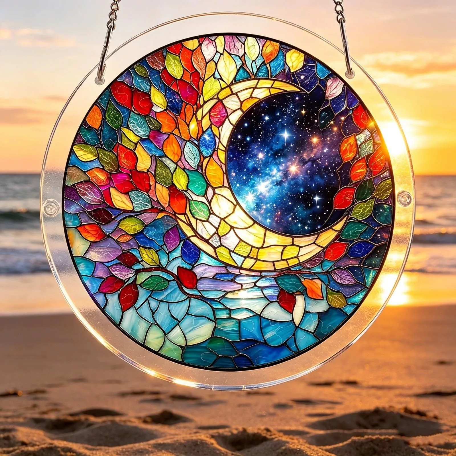 Acrylic Suncatcher Diy Puzzle Hanging Window Decor With Printed Stained Glass Style Design Sun Catcher Wall Art For Home Gifts
