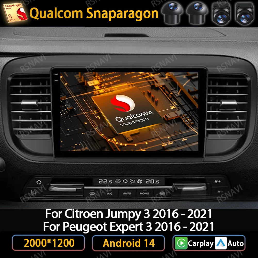 

Android 14 For Citroen Jumpy 3 2016 - 2021 For Peugeot Expert 3 2016 - 2021 Car Radio Multimedia Video Player Navi GPS 4G WIFI