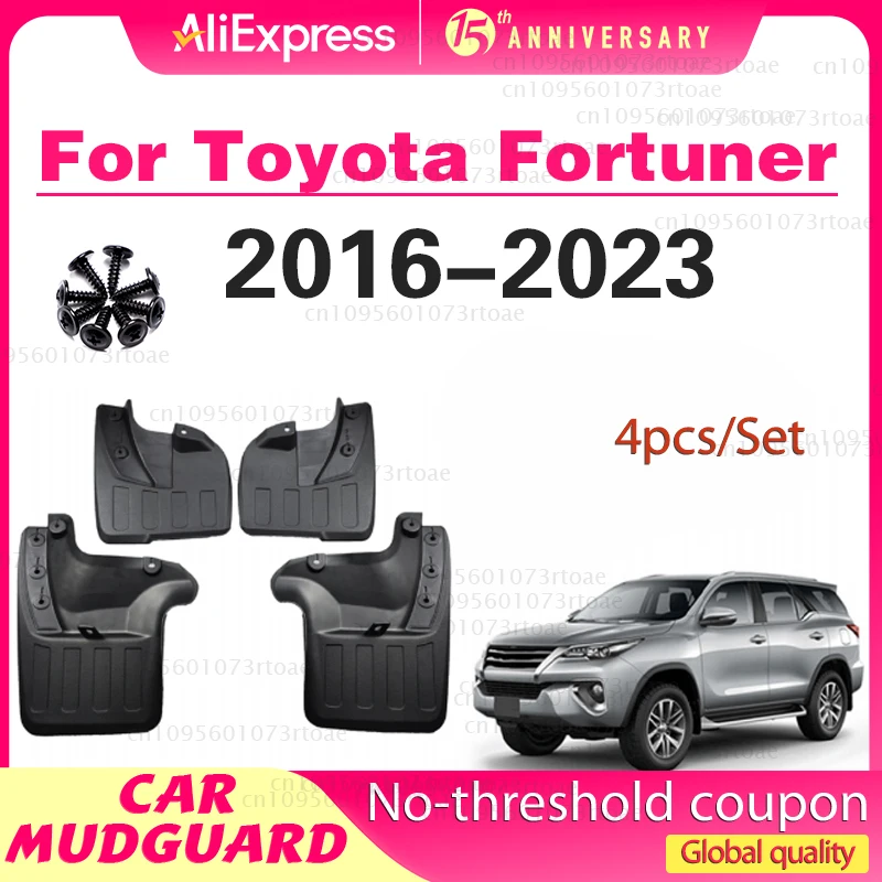 

4 шт. брызговики для Toyota fortuner 2016 2017 2018 2019 передние и задние брызговики высокого качества полужесткая пластина из АБС-пластика