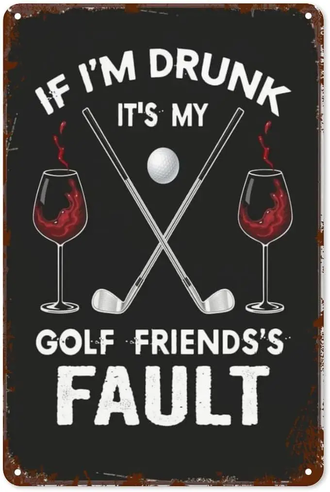 Vintage Tin Signs Golf Fault Wins Retro Wall Decor for Home,Patio,Garden & More Inspirational & Aesthetic Life Quot sign