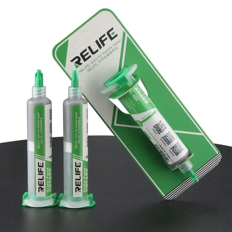 Relife RL-403 10cc seringa pasta de estanho de temperatura média até 79% usada para solda de chip bga telefone celular cpu plantio de estanho