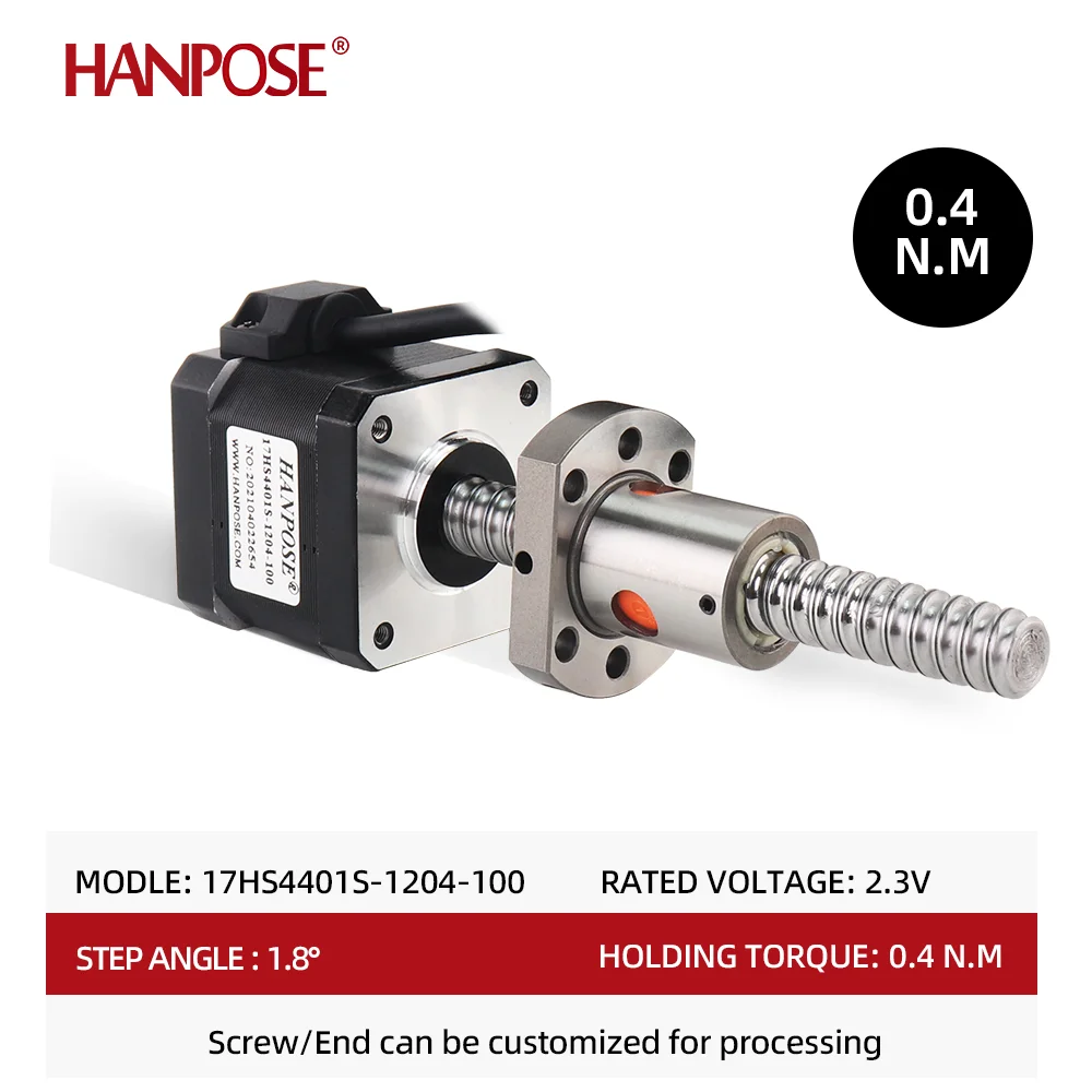 Imagem -02 - Stepper Motor com Ballsscrew Acessórios para Impressora 3d 1.5a 40n.cm Chumbo 150 250 mm 17hs4401s-sfu1204 Nema17