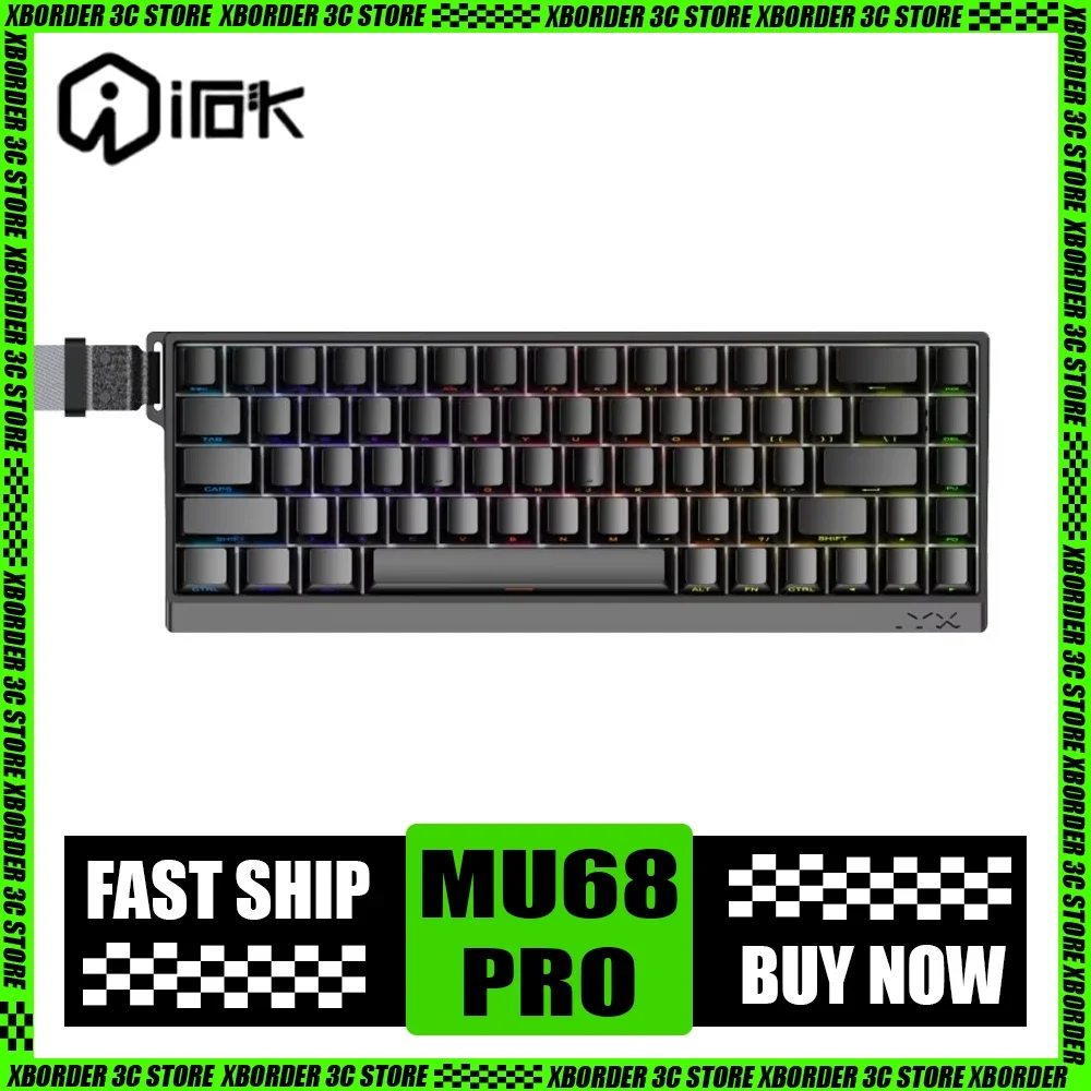 IYX MU68 Pro Magnetic Switch Keyboard Aluminum Alloy 8000Hz Quick Trigger RGB Mechanical Gaming Keyboard Hot Swap Pc Gamer Gift