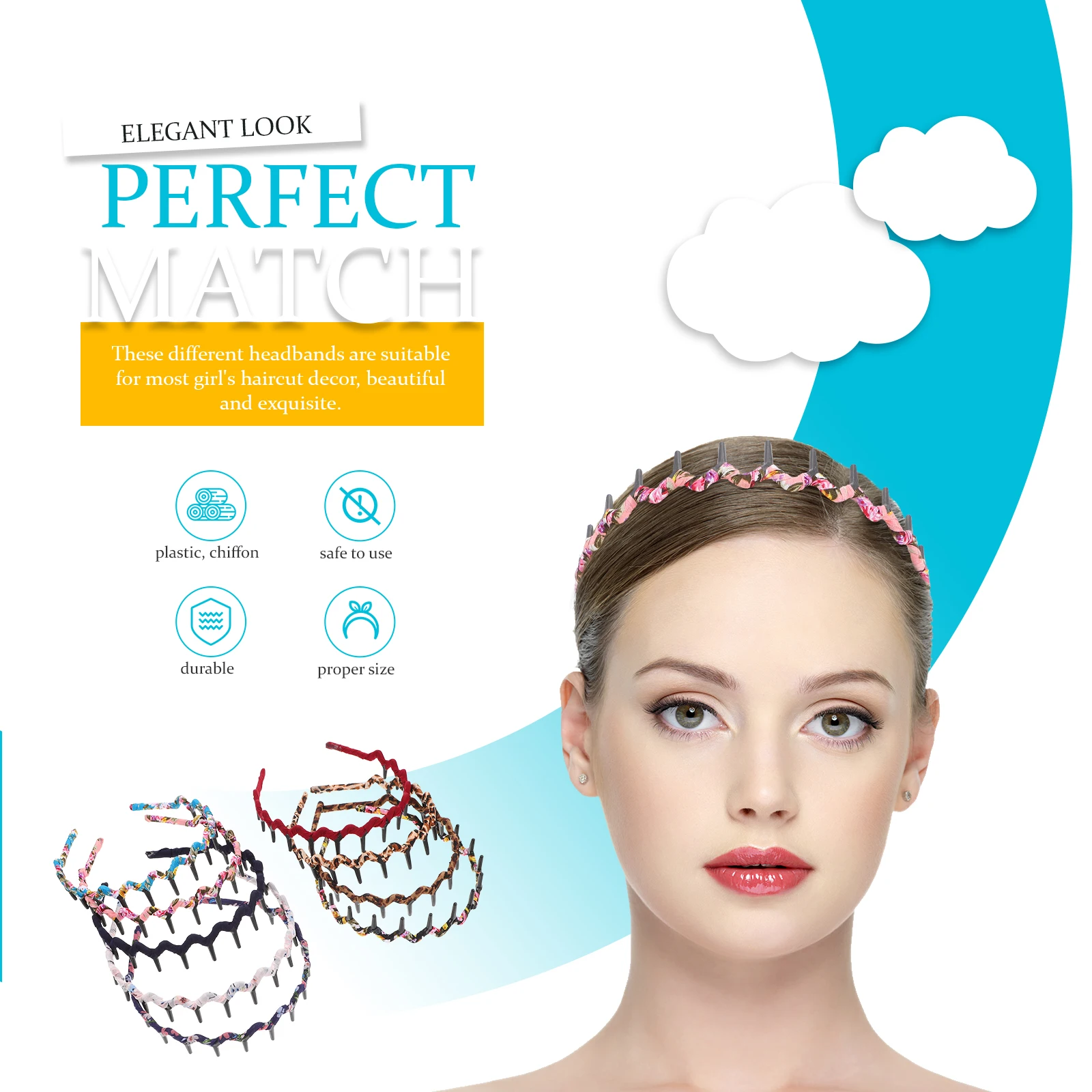 9 stuks elegante getande hoofdbanden vrouwen haaraccessoires gemengde kleur comfortabel ontwerp voor lange slijtage tanden hoofdbanden