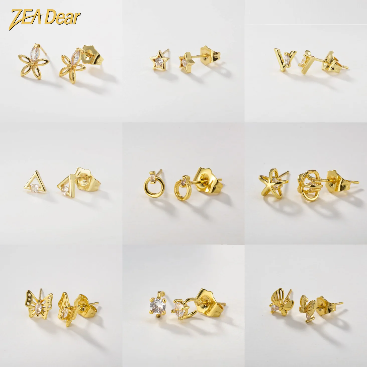 ZEADear Fashion Jewelry Dubai Zircon High Quality 18k Gold Plated Earrings Women Butterfly Ear Accessories Engagement