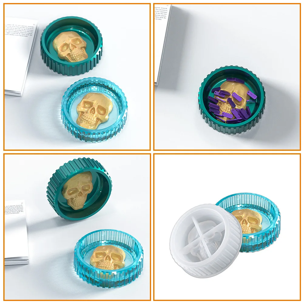 

NOLITOY силиконовая форма для эпоксидной смолы, череп, инструмент для изготовления ремесел, Хэллоуин, белый кремнезем