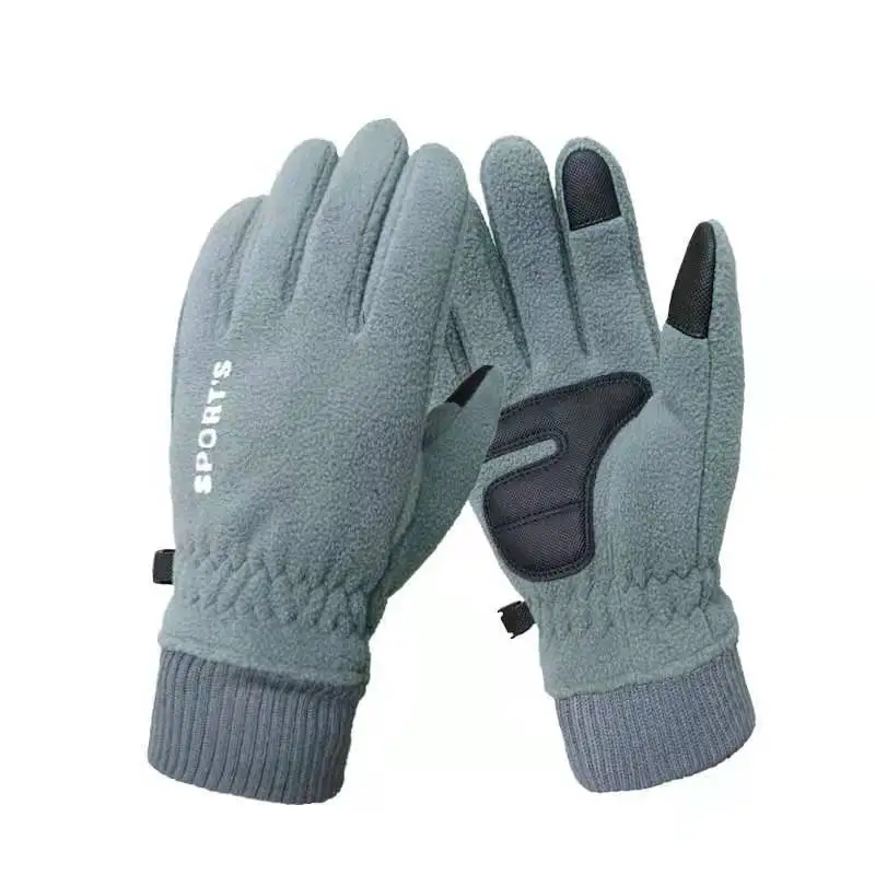 Warm Gloves Men Shaker Fleece Winter Padded and Thickened Windproof Anti-cold Outdoor Cycling Sports Touch Screen Gloves Ladies