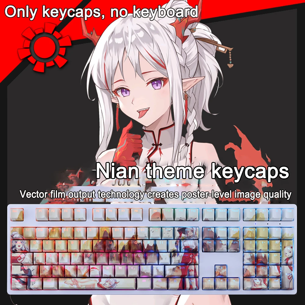 

108 Keys Arknights Keycaps Magallan Keycaps PBT Dye Subbed Cherry Backlit Keycaps Anime Key Caps For ANSI 61 87 104 108 Layout