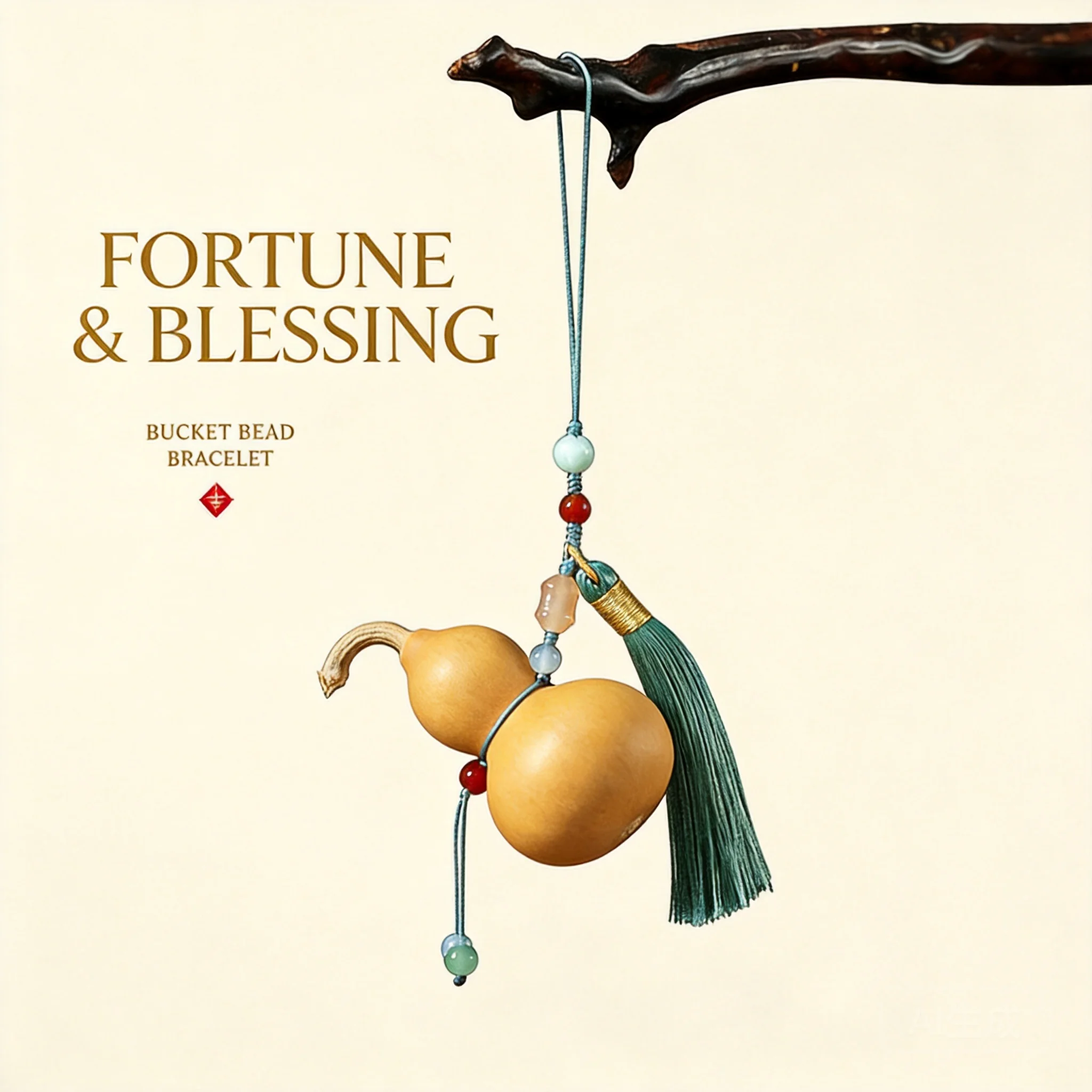 Chinese Style Natural Gourd Lucky Tassel Pendant Handmade Feng Shui Good Luck Wealth Blessing Phone Lanyard Keychain Bag Car Han