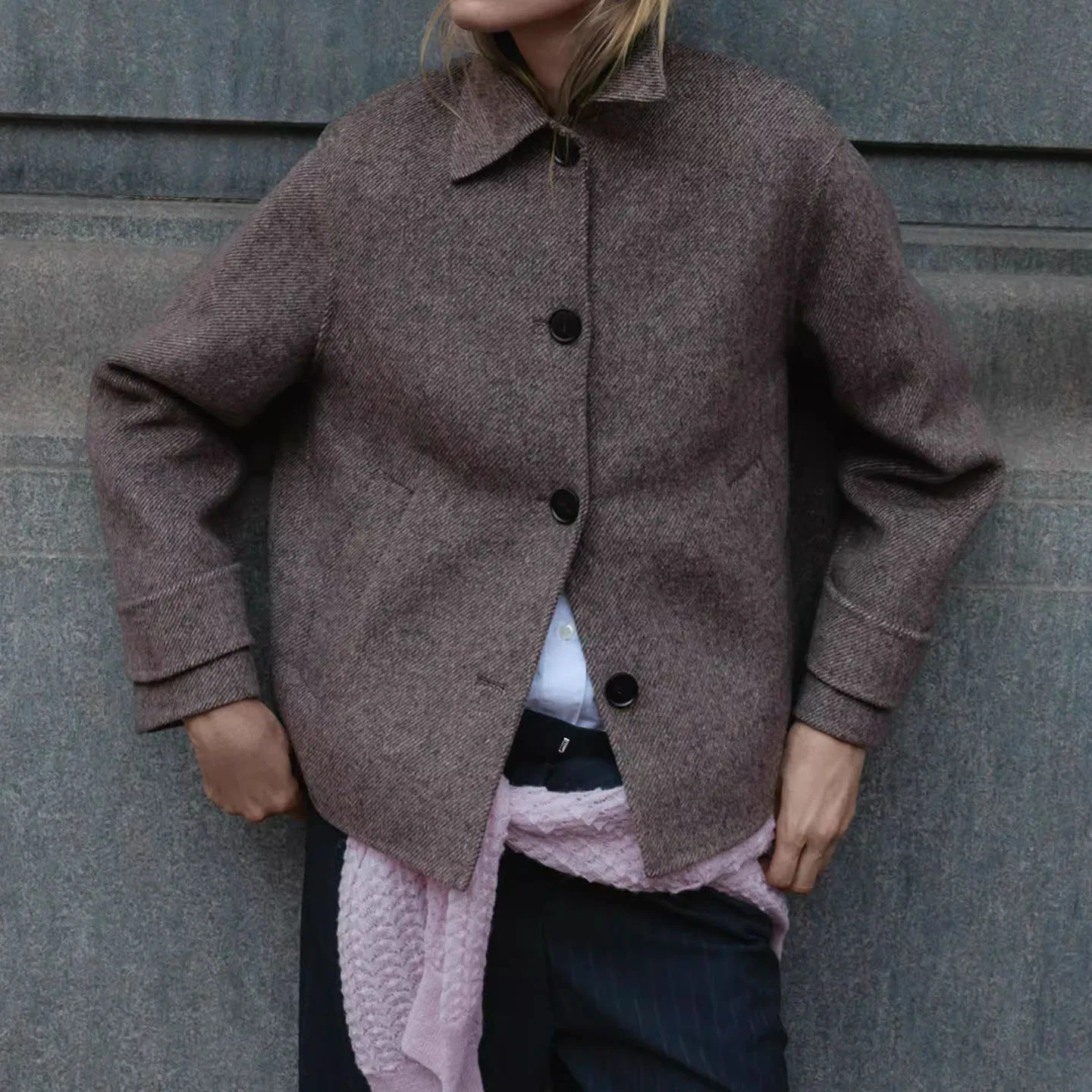 패셔너블한 오트 헤링본 패턴 여성 코트 2025 가을 엘레퀴알리 아우터웨어 여성용 스탠드핏 롱 코트...