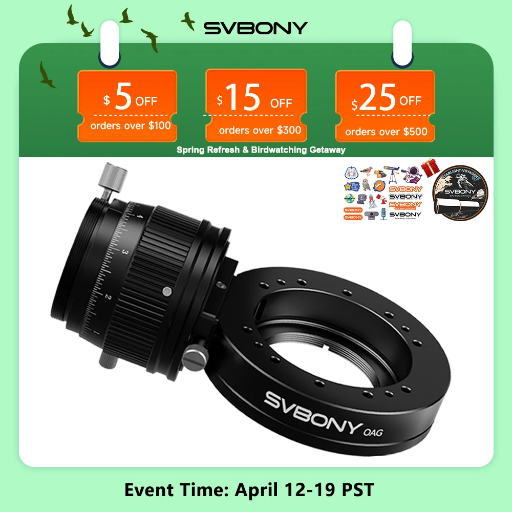 

Svbony SV238 Astronomy OAG Off Axis Guider for Deep Sky Astrophotography for SV503 SV550 MK127 Astronomical Telescope Black