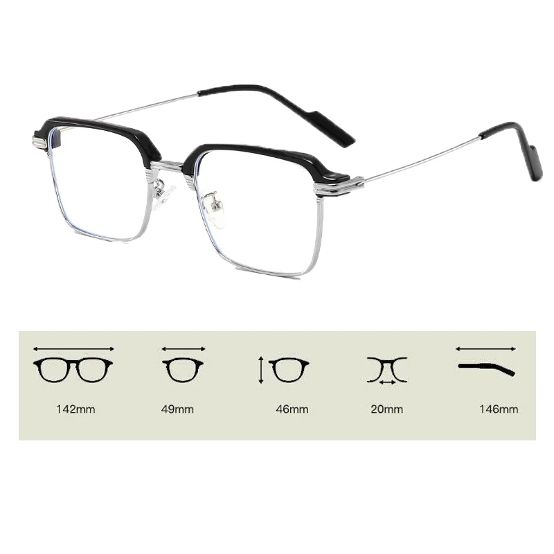 Vintage Unisex Square Computer Glasses Blue Light Blocking Eye Protection Optical Spectacle Eyeglasses Business Men‘s  Glasses