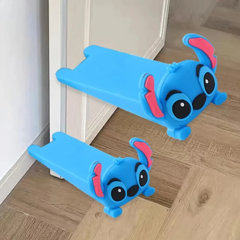 Disney Lilo & Stitch PVC Cartoon Stitch Doorstop Cute Creative Door Stopper Soft Rubber Door Barrier Party Gift