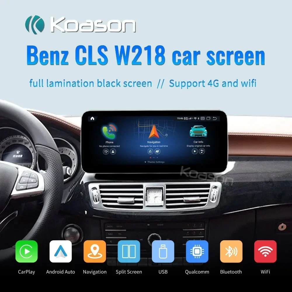 Koason أندرويد السيارات شاشة عرض الوسائط المتعددة لمرسيدس بنز CLS W218 2010-2018 ترقية اللاسلكية CarPlay لتحديد المواقع والملاحة