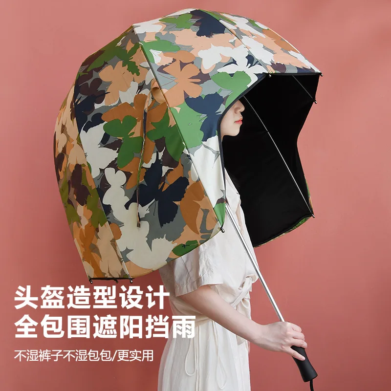 Creative ultraviolet-proof Helmet Umbrella Advanced Sense Umbrella Sun Protection for Children's Outdoor Sunshade Sunny Umbrella