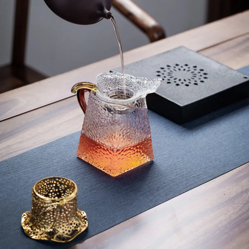 Creative Leaf Glass Tea Filter Household Kung Fu Tea Set Tea Making Accessories Stainless Steel Filter Screen Tea Leakage