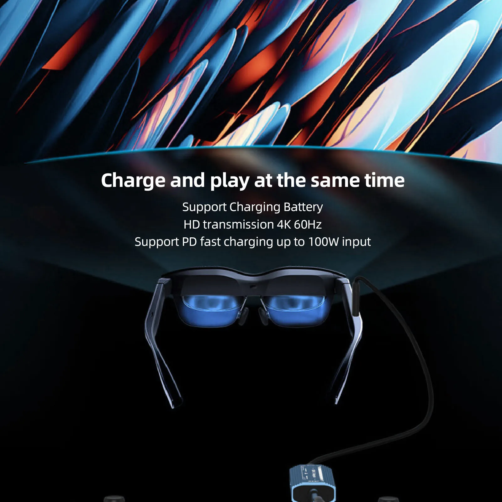 محول USB C إلى AR Smart Glasses 100W PD3.0 شحن مستقر لأجهزة العرض والنظارات