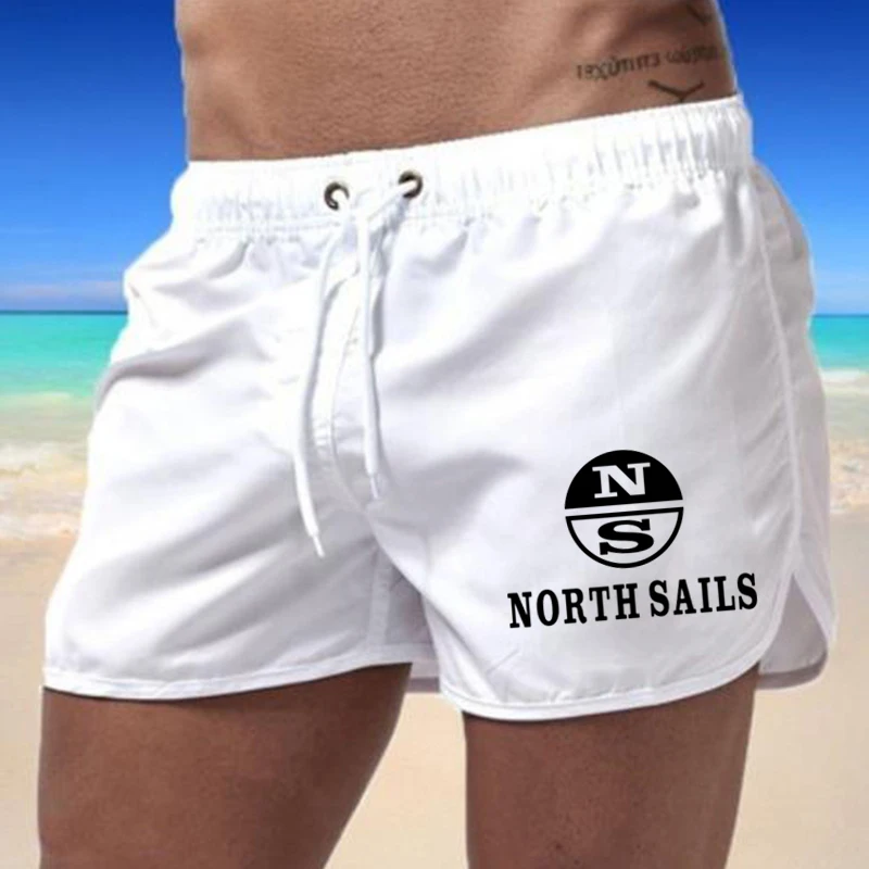 2024Summer Shorts Men Swim Trunks Quick Dry Board Shorts Bathing Suit Breathable Drawstring With Pockets Surfing Beach Sweat Pan