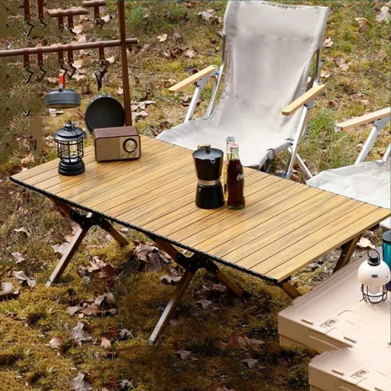 

Modern Portable Foldable Aluminum Egg Roll Table for Travelling Camping