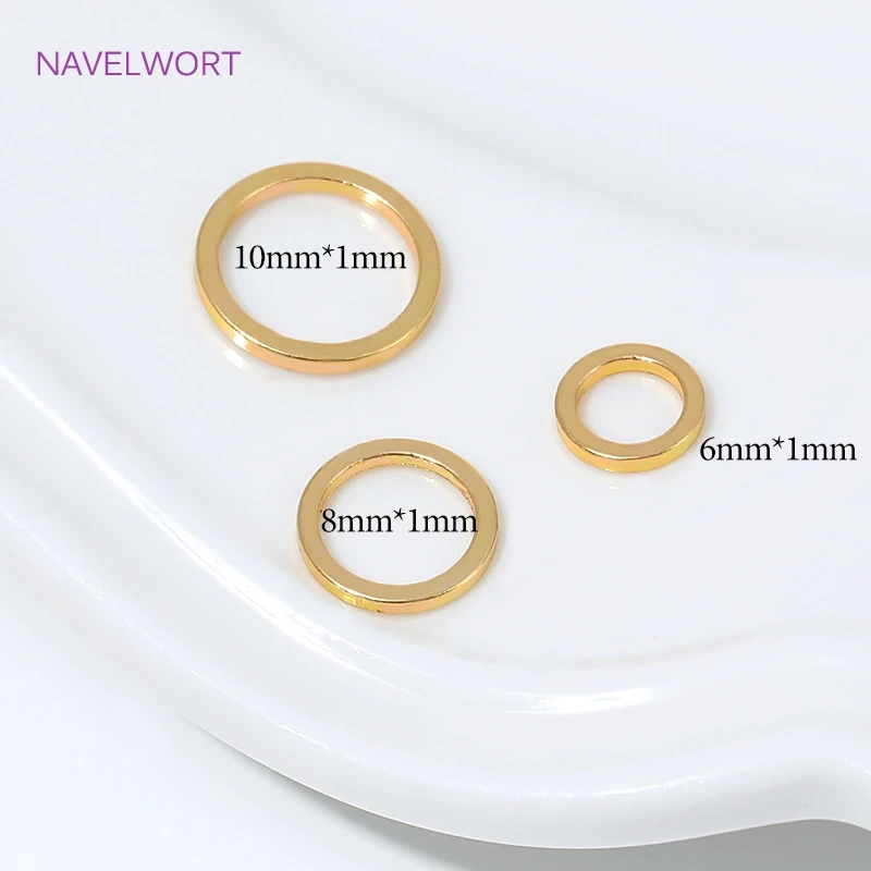20/40 Stück 18K vergoldete runde, flache, geschlossene Ringe, Biegeringe, Verbindungsringe für Schmuck, DIY-Armband- und Halskettenherstellungszubehör – Detail 28