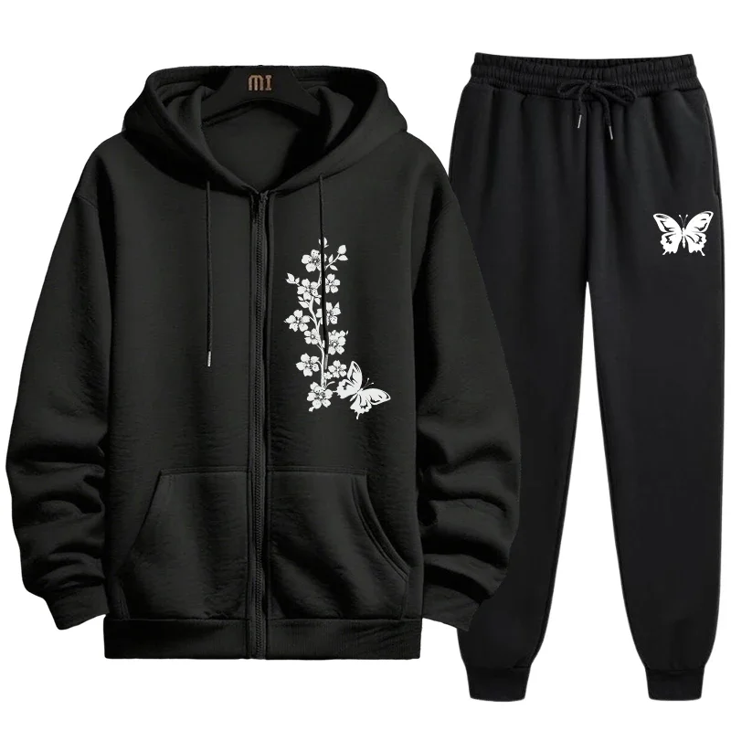 Urban Streetwear Outfit Herbst Winter Lässige Sportbekleidung 2026 Damen Trainingsanzug Set 2-teilig Reißverschluss-Hoodie mit Jogginghose – Detail 4