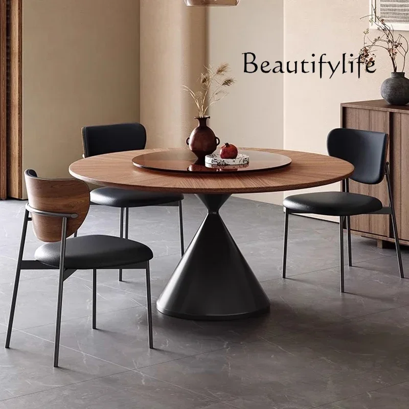 

L-J France Minimalism Dining Tables Modern Solid Wood Living Room Design Round Table Villa Kitchen Hoom Furnitur Tavolo Pranzo F