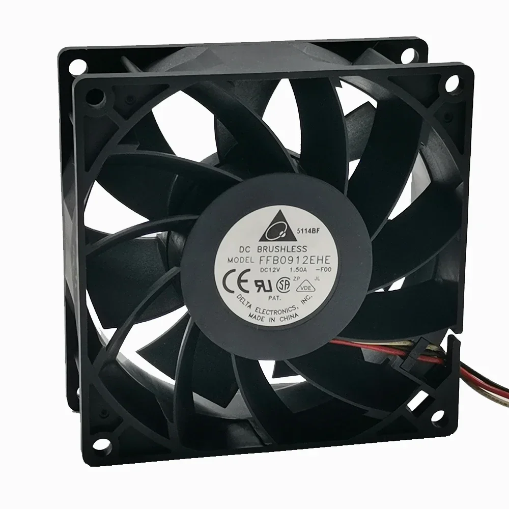 new delta 9038 FFB0912EHE 92*92*38MM DC12V 1.5A violent pressurized double ball fan