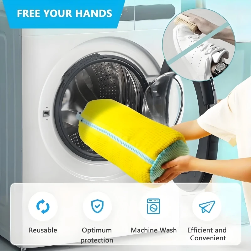 Shoe Washing Machine Bag Laundry Shoe Bag for Washer Reusable Shoe Cleaning Bags for Sneakers 360° Cleaning Machine for All Shos