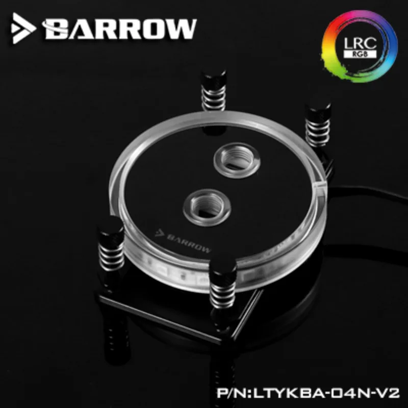 Barrow LTYKBA-04N-V2, For AM4 CPU Water Blocks, LRC RGB v2 Acrylic Micro cutting Micro waterway Water Cooling Block