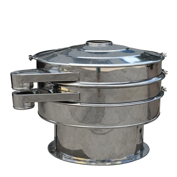 Double Deck Circular Carbon Steel Rotary Vibrating Screen Filter Sieves Core Component Motor for Powder & Liquid Separation