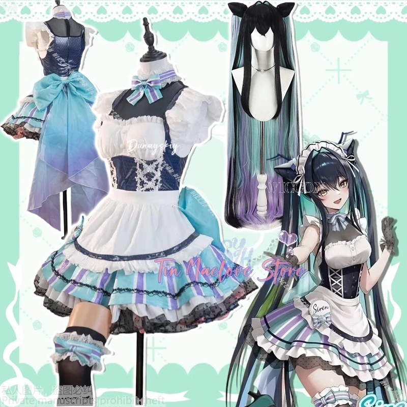 

Old Tales Cosplay Game NIKKE Goddess Of Victory Anime 코스프레 의상 Kawaii Coffee Shop Maid Lolita Lavender Lace Cake Skirt Halloween