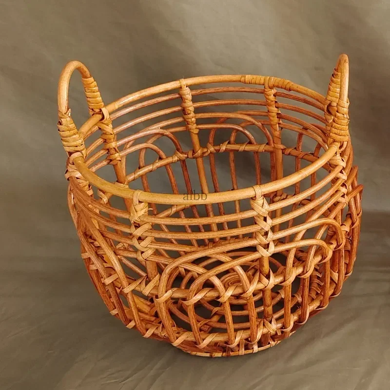 Cestino retrò intrecciato a mano Puntelli per foto per bambini - Giocattolo assistito in studio di tiro in posa per neonati Regalo perfetto per la fotografia infantile della ragazza del ragazzo