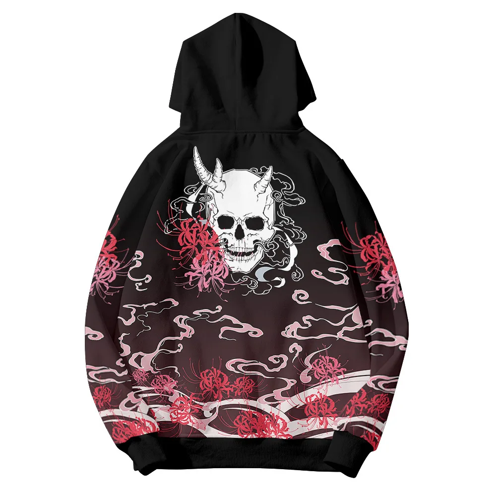 

2022 Autumn New Men's Zipper Hoodies Long Sleeve Sweatshirts Pullover Men Demon Print Sweatshirts Casual Hoodie Sweatshirt