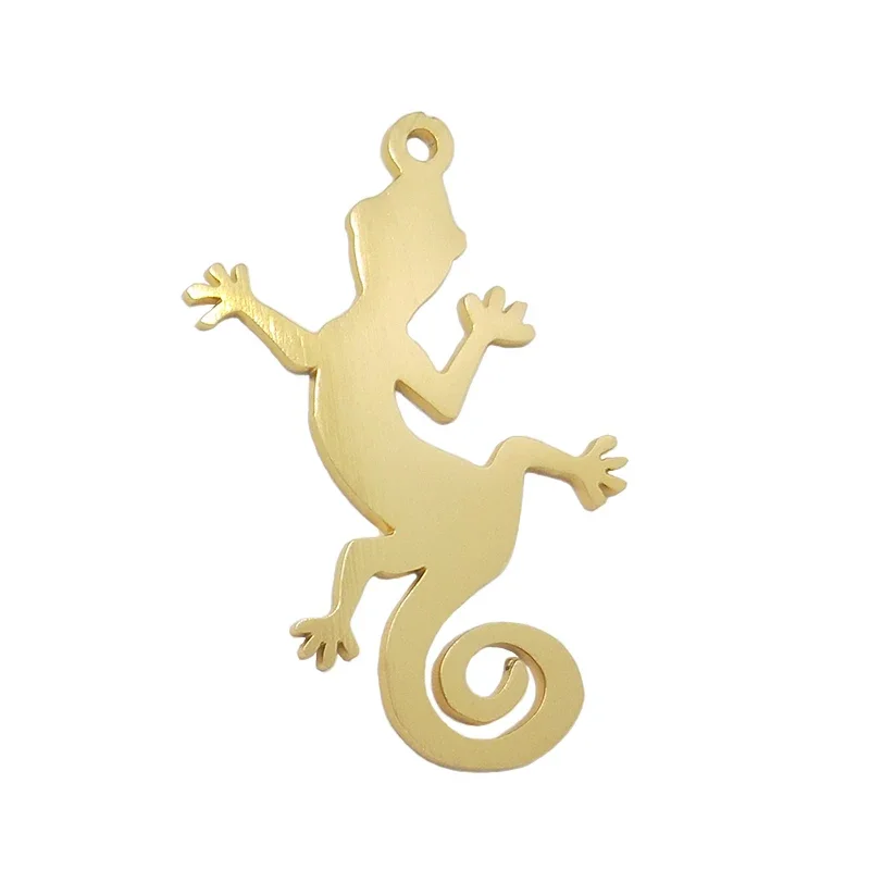 New 2pieces/bag 60*43mm  Aluminium Alloy Wire Drawing Lizard Shape Charms Pendant for DIY Necklace Earring Accessories