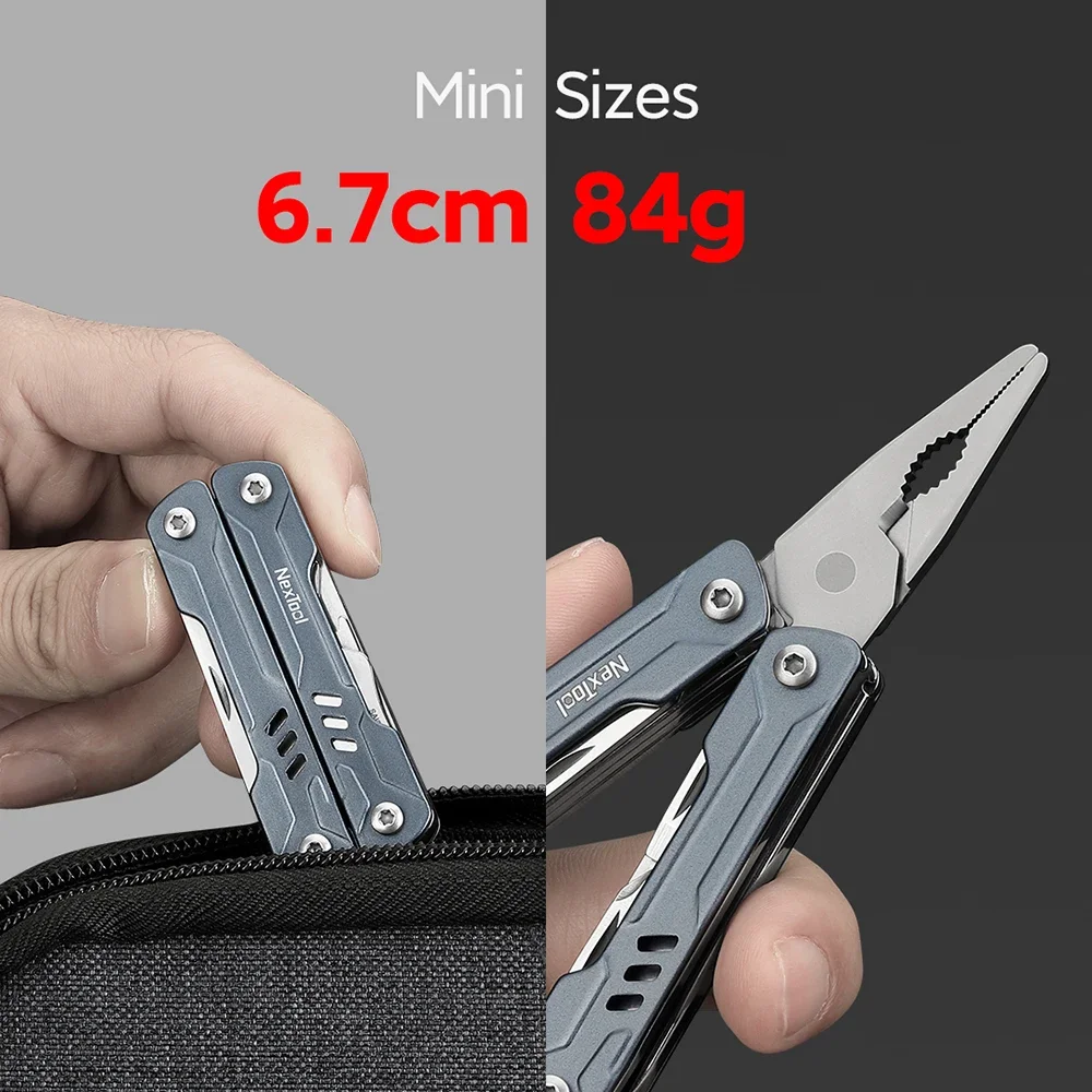 Imagem -04 - Nextool-mini Folding Pocket Multitool Alicate Marinheiro Tesoura Canivete Chave de Fenda Abridor de Garrafas Edc Ferramentas ao ar Livre 11 em 1