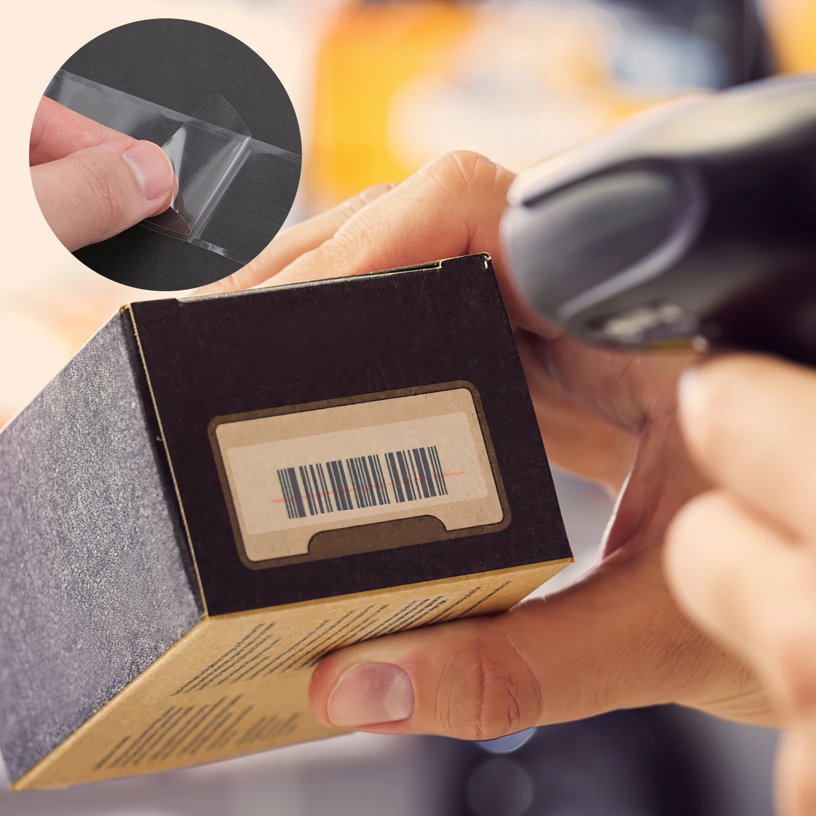 

500pcs Barcode Label Protectors Clear Pvc Stickers Waterproof Scratch Resistant For Library School Office Home Use