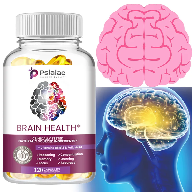 

Brain Health Capsules - Blood Circulation, Enhances Memory & Concentration, Improves Mental Clarity, Supports Cognitive Function