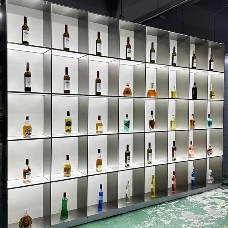 

Customize.High Gloss Stainless Steel Display Cabinet Corner Locker in Living Room Wine Cabinet