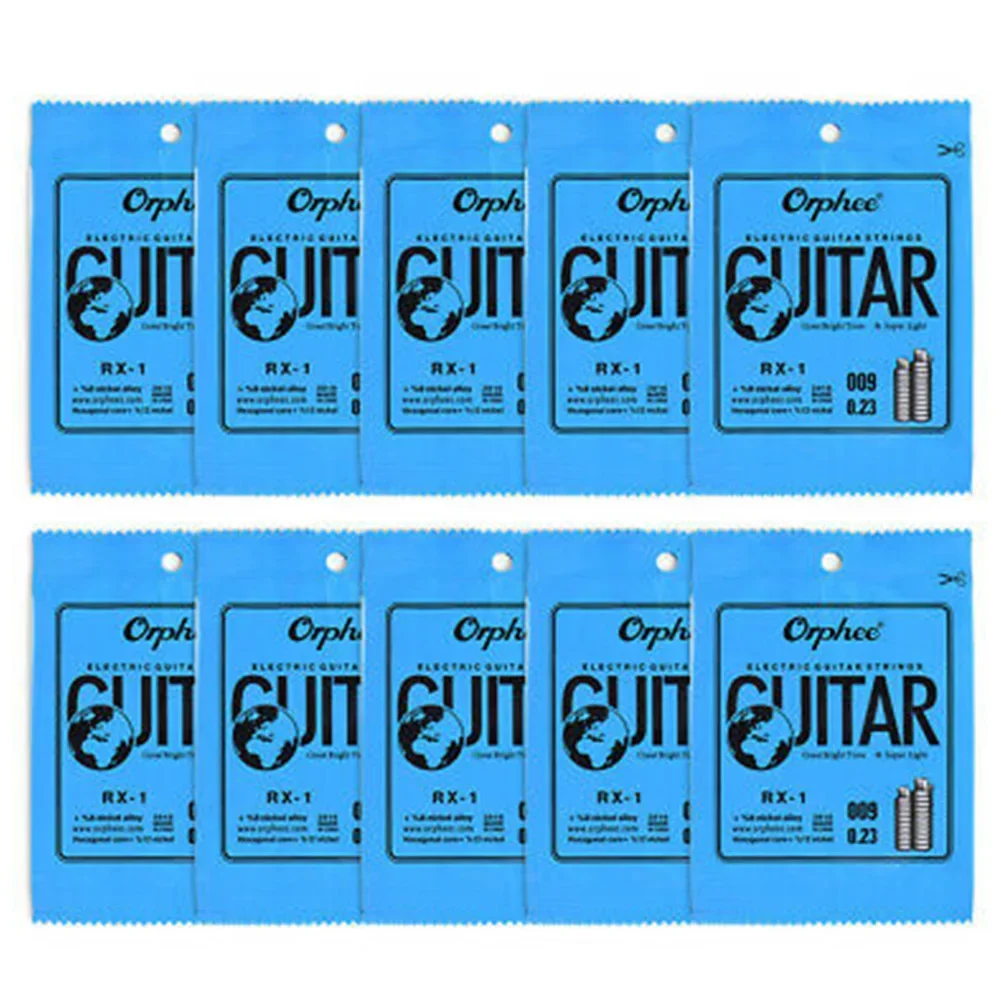 10PCS Electric Guitar Single Strings High-carbon Steel Core String For Guitar RX-1 E-String(.009) Replacement Accessories