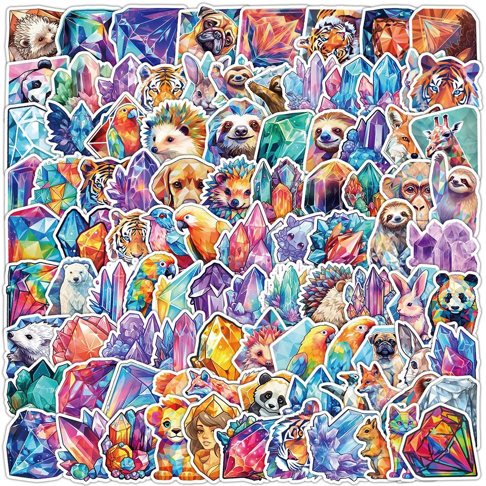 10/30/50/100pcs Cute Animals Crystal Cartoon Stickers DIY Skateboard Notebook Phone Funny Creative PVC Decals Sticker Decoration