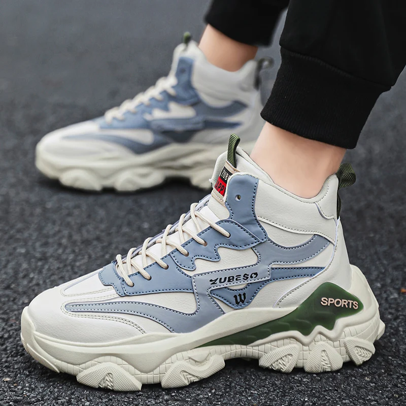 

2025 New Fashion Outdoor Comfortable High Top Men Footwear Ankle Boots Fitness Cross-Training Shoes Man Spring Men's Sneakers